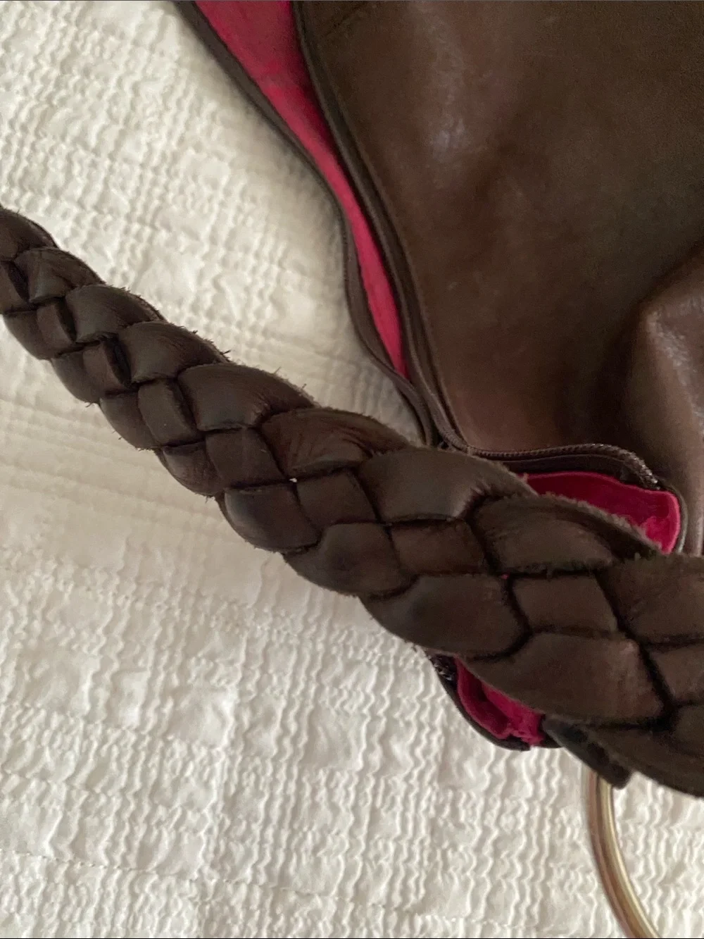 SCHUHMANN made in  Vienna, Austria large chocolate brown leather tote.